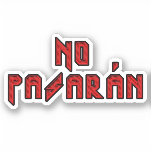 Retro Rocker - Geen Pasaran Sticker (Voorkant)