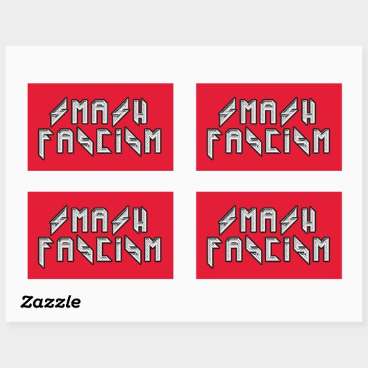 Retro Rocker - Smash Fascism Rechthoekige Sticker (Vel)