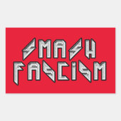 Retro Rocker - Smash Fascism Rechthoekige Sticker (Voorkant)