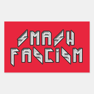 Retro Rocker - Smash Fascism Rechthoekige Sticker