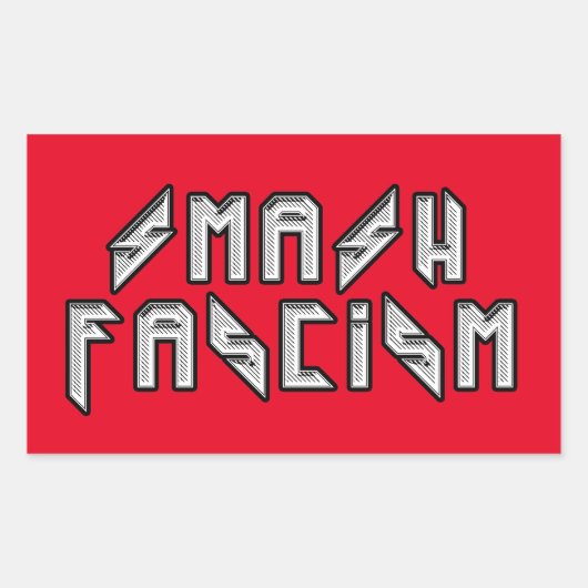 Retro Rocker - Smash Fascism Rechthoekige Sticker (Voorkant)