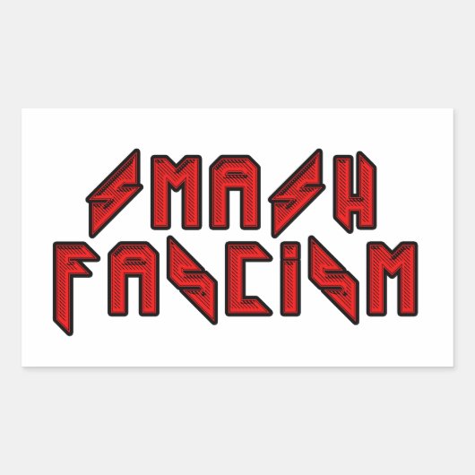 Retro Rocker - Smash Fascism Rechthoekige Sticker (Voorkant)
