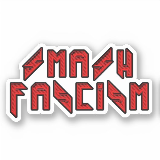 Retro Rocker - Smash Fascism Sticker (Voorkant)