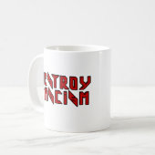 Retro Rocker - Vernietig het fascisme Koffiemok (Voorkant links)