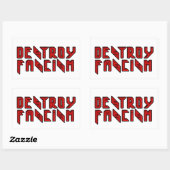 Retro Rocker - Vernietig het fascisme Rechthoekige Sticker (Vel)
