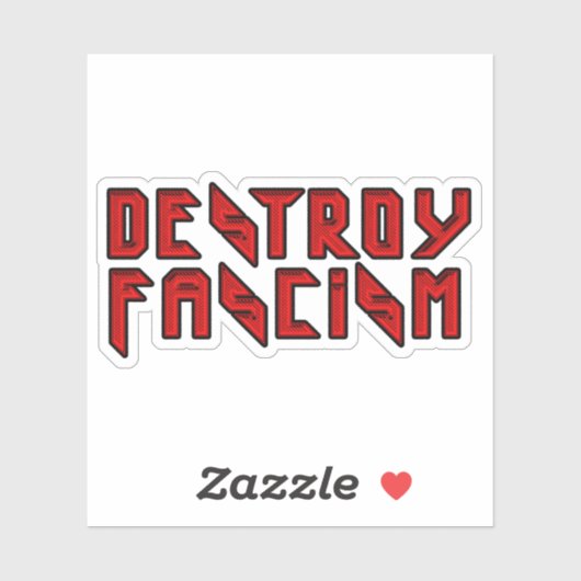 Retro Rocker - Vernietig het fascisme Sticker (Vel)