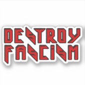 Retro Rocker - Vernietig het fascisme Sticker (Voorkant)