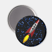 Retro Rocket 3d Magneet (Voorkant / Achterkant)