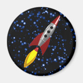 Retro Rocket 3d Magneet (Voorkant)