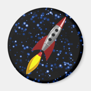 Retro Rocket 3d Magneet