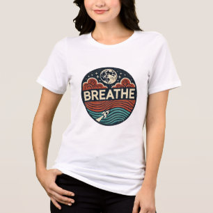 Retro Rocket: Adem en bereik voor de maan Tri-Blend Shirt