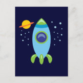 Retro Rocket Briefkaart (Voorkant)