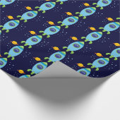 Retro Rocket Cadeaupapier (Hoek)