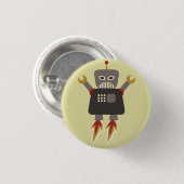 Retro Rocket Cartoon Robot Flair Ronde Button 3,2 Cm (Voorkant /achterkant)