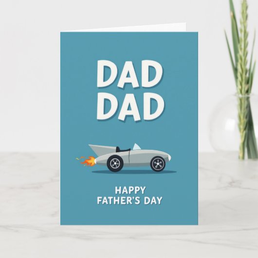 Retro Rocket Dads Day Card Kaart (Voorkant)