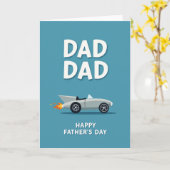 Retro Rocket Dads Day Card Kaart (Gele Bloem)