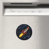 Retro Rocket - Gepersonaliseerd Magneet (Insitu (Vaatwasser))