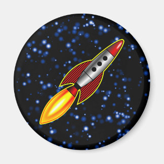 Retro Rocket - Gepersonaliseerd Magneet