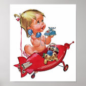 Retro Rocket Girl Poster (Voorkant)