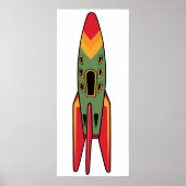 Retro Rocket - Kleur Poster (Voorkant)