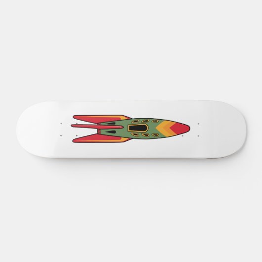 Retro Rocket - Kleur Skateboard (Horizontaal)