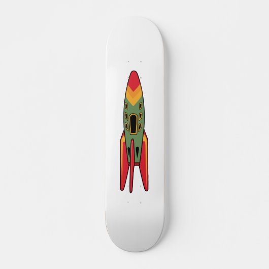 Retro Rocket - Kleur Skateboard (Voorkant)