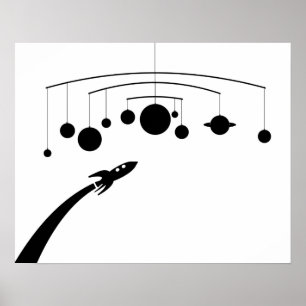 Retro Rocket Mobile Poster