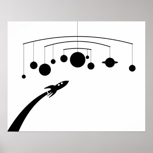 Retro Rocket Mobile Poster (Voorkant)