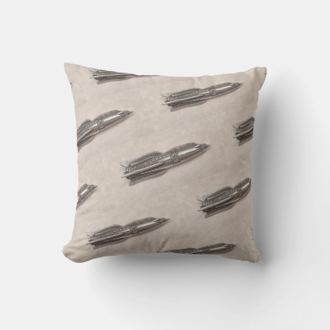 Retro Rocket Pillow door Springtime-creaties Kussen (Voorkant)