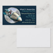 Retro Rocket Pilot-Visitekaartjes Visitekaartje (Voorkant / Achterkant)