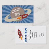 Retro Rocket & Planet Visitekaartje (Voorkant / Achterkant)
