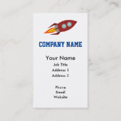 Retro Rocket & Planet Visitekaartje (Achterkant)