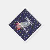 Retro Rocket Ship and Stars Happy Birthday Servet (Hoek)