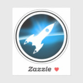 Retro Rocket Ship Graphic Sticker (Vel)