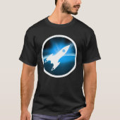 Retro Rocket Ship Graphic T-shirt (Voorkant)