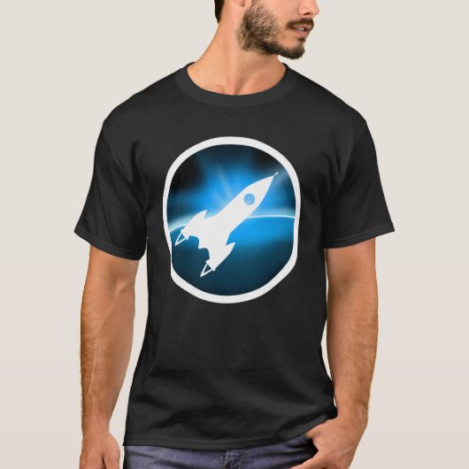 Retro Rocket Ship Graphic T-shirt (Voorkant)