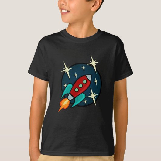 RETRO ROCKET SHIP GRAPHIC T-SHIRT (Voorkant)