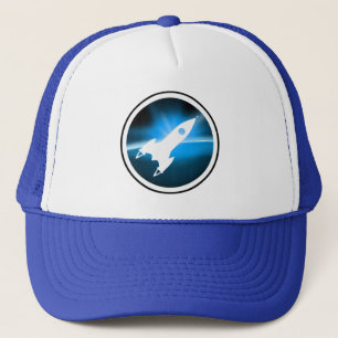 Retro Rocket Ship Graphic Trucker Pet