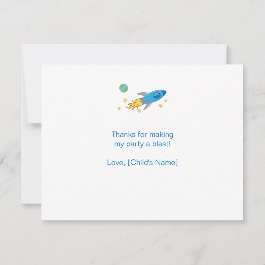 Retro Rocket Ship Hartelijk dank Bedankkaart (Achterkant)