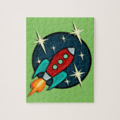 RETRO ROCKET SHIP ILLUSTRATION JIGSAW PUZZLE LEGPUZZEL (Verticaal)