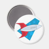 Retro Rocket Ship Magneet (Voorkant / Achterkant)