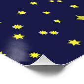 Retro Rocket Ship met Star Pattern Background Perfect Poster (Hoek)