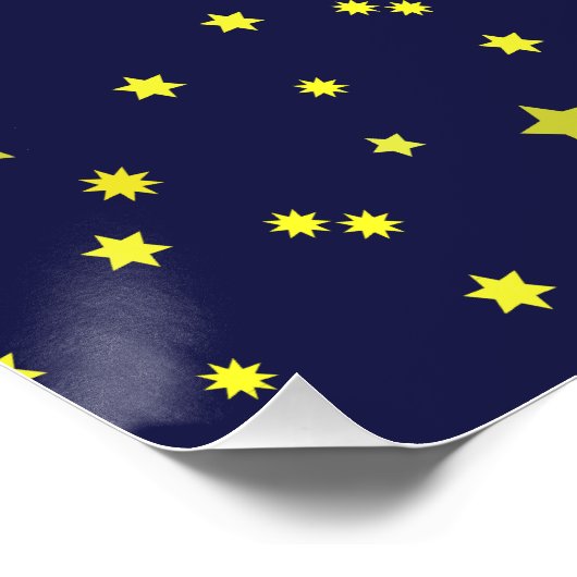 Retro Rocket Ship met Star Pattern Background Perfect Poster (Hoek)