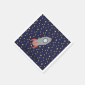 Retro Rocket Ship met Star Pattern Background Servet (Hoek)