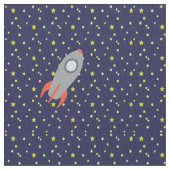 Retro Rocket Ship met Star Pattern Background Stof (Close Up)