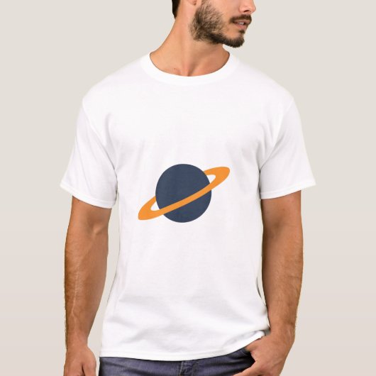Retro Rocket Ship Orbiting Dark Planet - Outer Spa T-shirt (Voorkant)