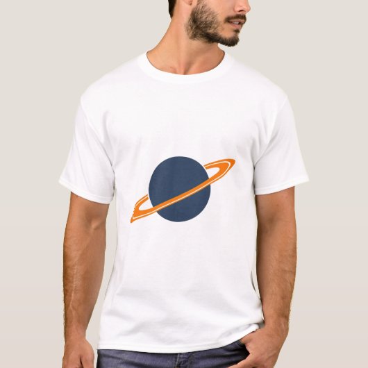 Retro Rocket Ship Orbiting Dark Planet - Outer Spa T-shirt (Voorkant)
