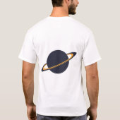 Retro Rocket Ship Orbiting Dark Planet - Outer Spa T-shirt (Achterkant)