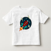 RETRO ROCKET SHIP TODDLER T-SHIRT (Voorkant)