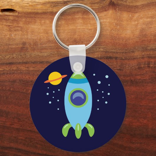 Retro Rocket Sleutelhanger (Voorkant)